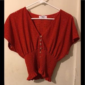 Love J red boho top size s